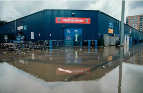 AFC Wimbledon Flooded AFC Wimbledon stadium exterior