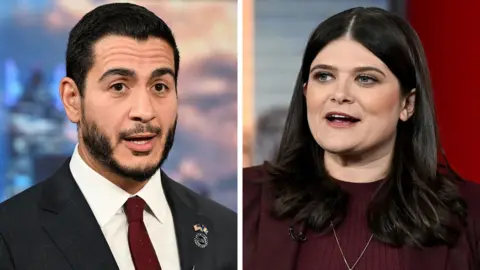 A composite image of U.S. Senate candidate Abdul El-Sayed and U.S. Rep. Haley Stevens