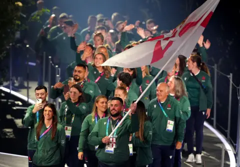 PA Media Norther Ireland team in green tracksuits