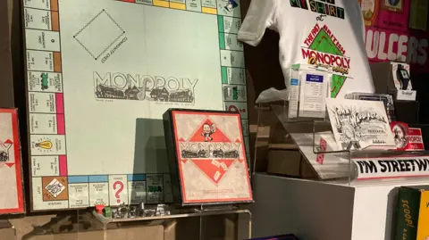 BBC / Cara Thorpe Monopoly game on display at Leeds City Museum