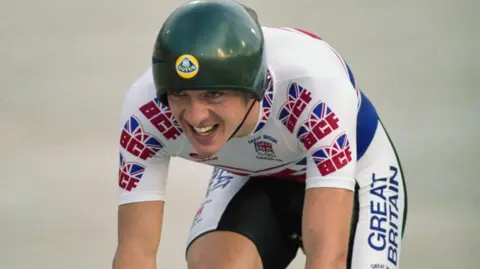 Getty Images Chris Boardman competing at the 1992 Barcelona Olympics