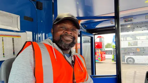 Jozef Hall/BBC Bus driver Ahmed Adu