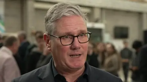 BBC Sir Tir Starmer on a visit to a training center in Wales