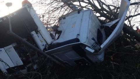 lorry northampton m1 injuries minor