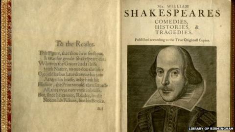 Rare chance to see first published Shakespeare collection - BBC News