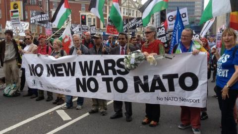 Protesters Stage Anti-Nato March - BBC News