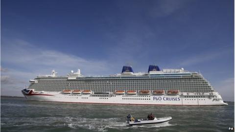 New P&O cruise ship Britannia arrives in Southampton - BBC News