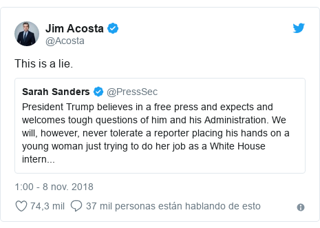 Publicación de Twitter por @Acosta: This is a lie. 