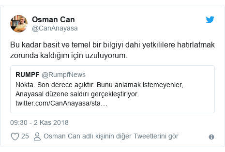 @CanAnayasa tarafından yapılan Twitter paylaşımı: Bu kadar basit ve temel bir bilgiyi dahi yetkililere hatırlatmak zorunda kaldığım için üzülüyorum. 