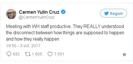 Publicación de Twitter por @CarmenYulinCruz