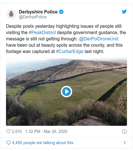 Coronavirus Peak District Drone Police Criticised For Lockdown