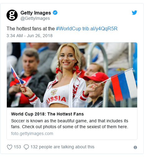 Twitter post by @GettyImages: The hottest fans at the #WorldCup 