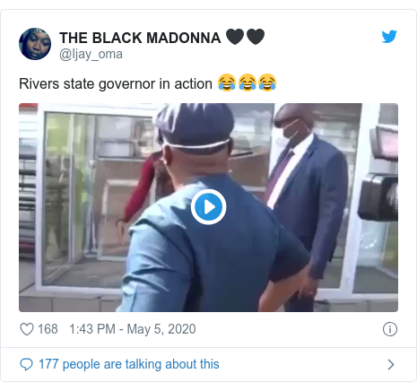 Twitter post by @Ijay_oma: Rivers state governor in action 😂😂😂 