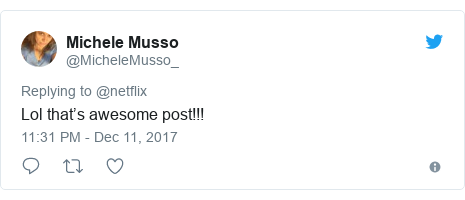 Twitter post by @MicheleMusso_: Lol that’s awesome post!!!