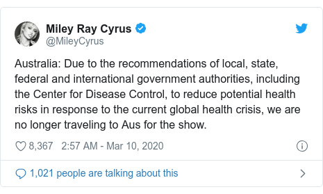 Pearl Jam Miley Cyrus And Madonna Scrap Gigs Over Coronavirus