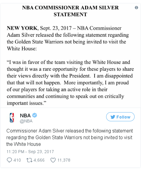 Twitter post by @NBA