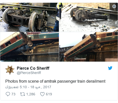 டுவிட்டர் இவரது பதிவு @PierceSheriff: Photos from scene of amtrak passenger train derailment 