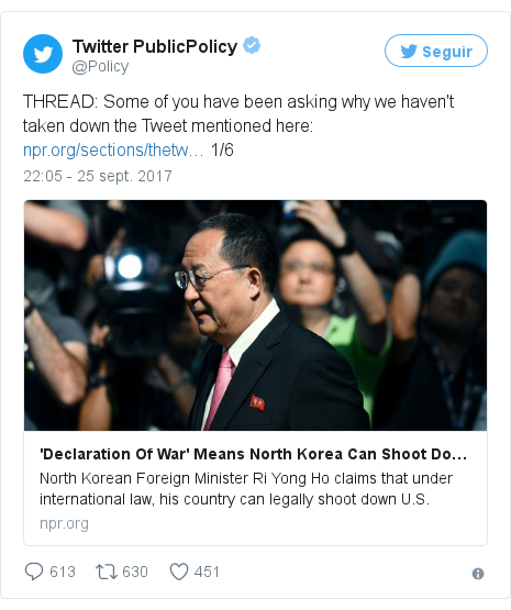 Publicaci&oacute;n de Twitter por @Policy