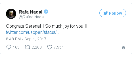 Twitter post by @RafaelNadal