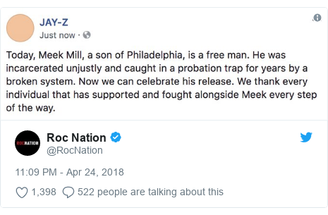 Twitter post by @RocNation: 