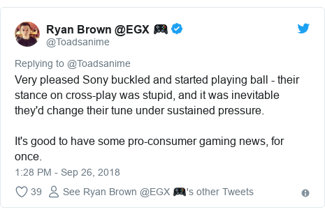 twitter post by toadsanime very pleased sony buckled and started playing ball their - fortnite consumer