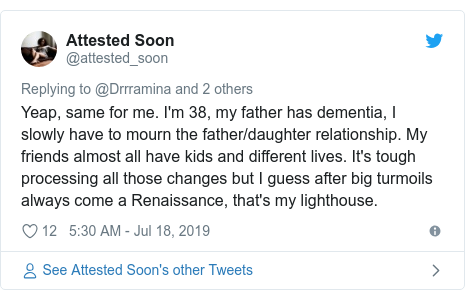 tweet about late 30s grief swerve