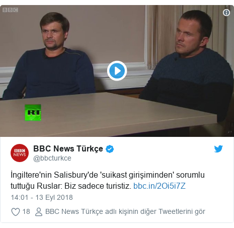 @bbcturkce tarafından yapılan Twitter paylaşımı: İngiltere'nin Salisbury'de 'suikast girişiminden' sorumlu tuttuğu Ruslar Biz sadece turistiz. 