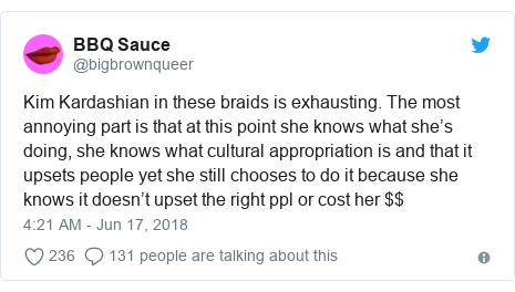 Kim Kardashian Defends Wearing Hair In Braids I M Not Tone Deaf Bbc News