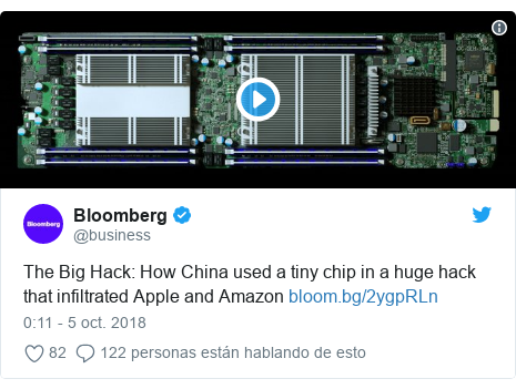 Publicación de Twitter por @business: The Big Hack  How China used a tiny chip in a huge hack that infiltrated Apple and Amazon  