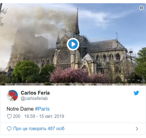Twitter допис, автор: @carlosferiab: Notre Dame #París 