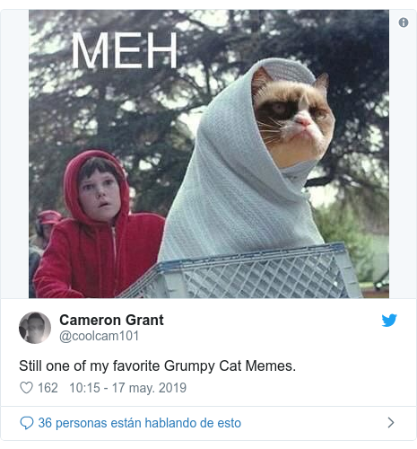 Publicación de Twitter por @coolcam101: Still one of my favorite Grumpy Cat Memes. 