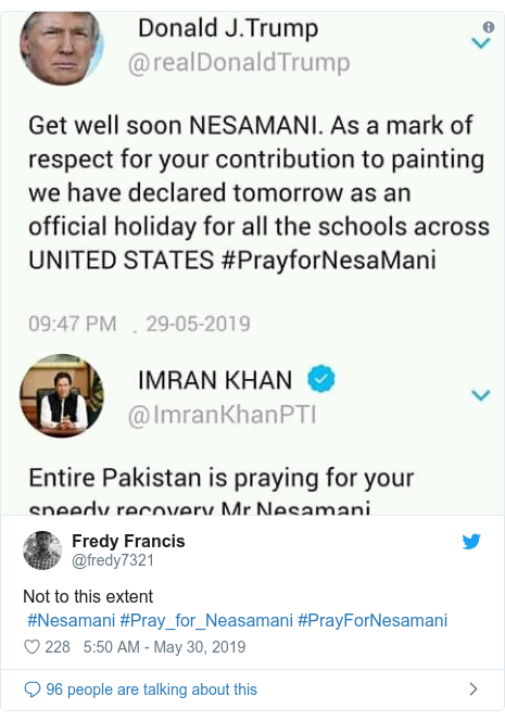 Twitter post by @fredy7321: Not to this extent #Nesamani #Pray_for_Neasamani #PrayForNesamani