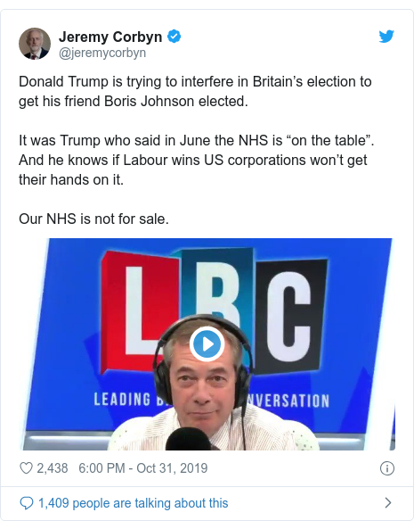 Resultado de imagen de corbyn accuses trump on twitter