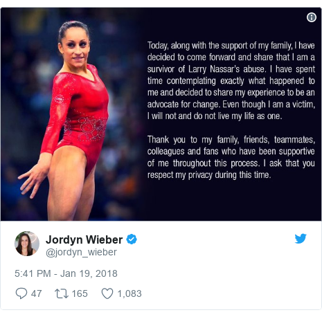 Twitter post by @jordyn_wieber: 