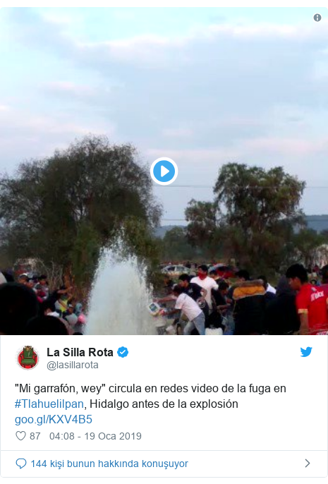 @lasillarota tarafından yapılan Twitter paylaşımı: "Mi garrafón, wey" circula en redes video de la fuga en #Tlahuelilpan, Hidalgo antes de la explosión  