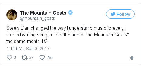 Twitter post by @mountain_goats