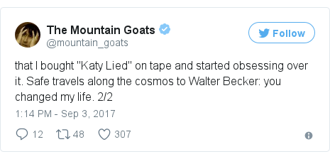 Twitter post by @mountain_goats