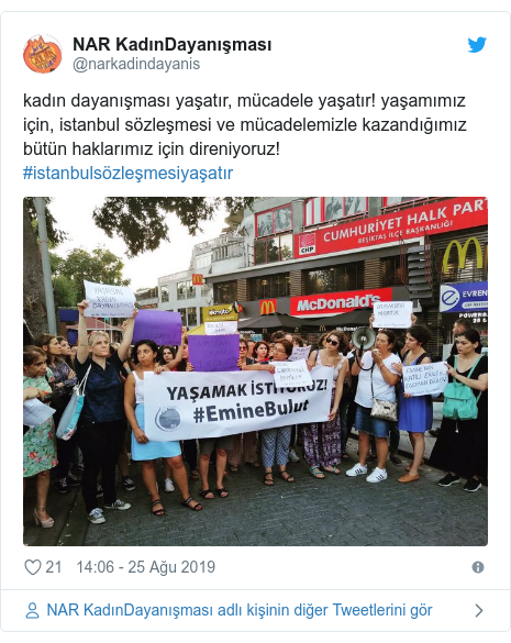 @narkadindayanis tarafından yapılan Twitter paylaşımı: kadın dayanışması yaşatır, mücadele yaşatır! yaşamımız için, istanbul sözleşmesi ve mücadelemizle kazandığımız bütün haklarımız için direniyoruz! #istanbulsözleşmesiyaşatır 