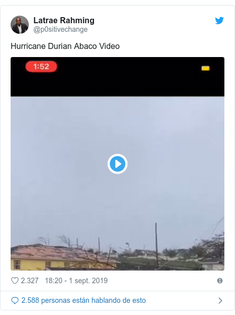Publicación de Twitter por @p0sitivechange: Hurricane Durian Abaco Video 