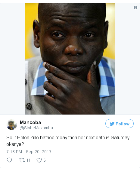 Twitter post by @SipheMazomba