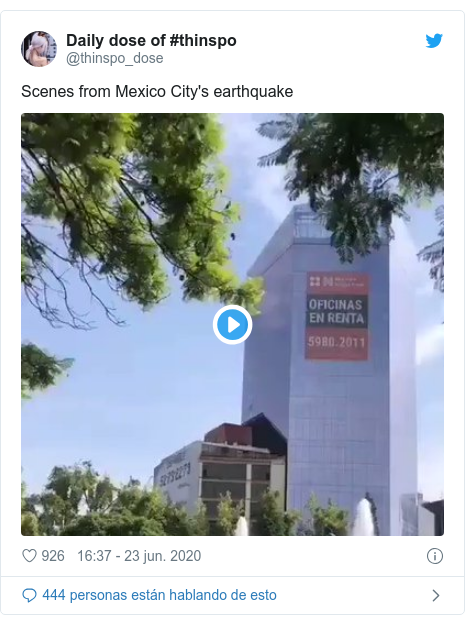 Publicación de Twitter por @thinspo_dose: Scenes from Mexico City's earthquake 