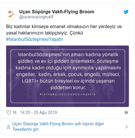 @ucansupurgeukff tarafından yapılan Twitter paylaşımı: Biz kadınlar kimseye emanet olmaksızın her yerdeyiz ve yasal haklarımızın takipçisiyiz. Çünkü #İstanbulSözleşmesiYaşatır 