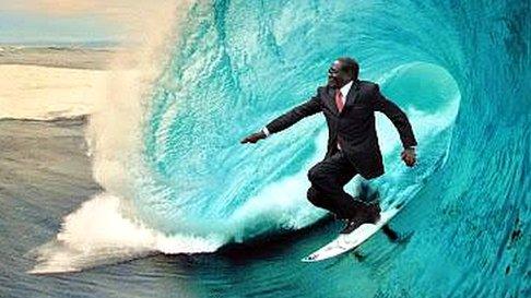 Robert Mugabe surfing