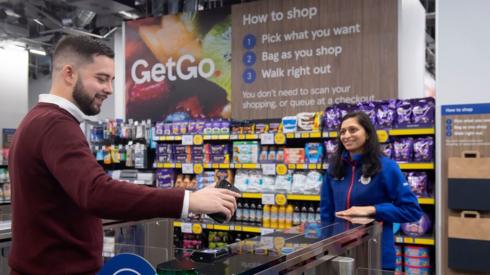 Tesco handout photo of a customer using the Tesco GetGo store in Holborn, London