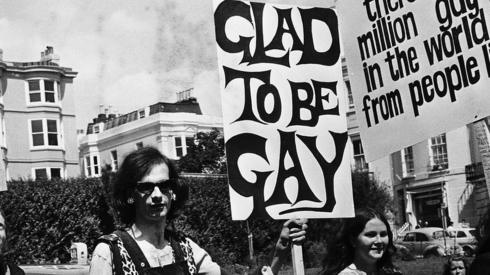 A man at the pride march