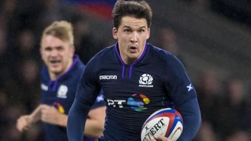 Scotland centre Sam Johnson in action at Twickenham