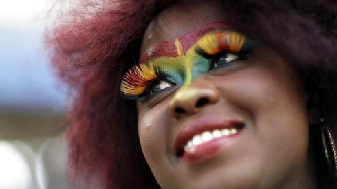 A fan of Senegal attends the U-20 World Cup group C soccer match between Colombia and Senegal, in La Plata, Argentina, 27 May 2023