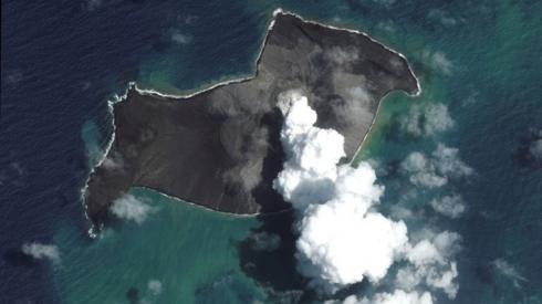 Satellite view of volcano