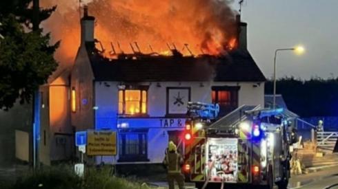 Fire at The Tap and Run, in Upper Broughton, Nottinghamshire