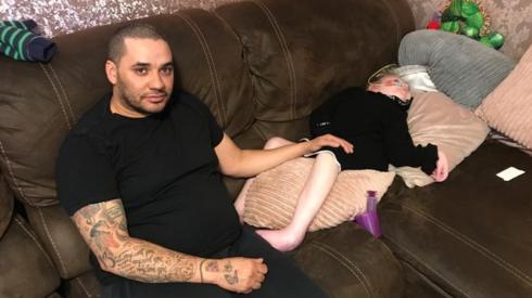 Tehyah Solan-Clarke with father Aaron Miller